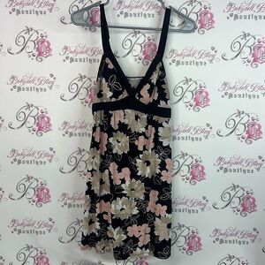 Linea Donatella dress flowers luxe Black and Cream Floral Design cherryblossom🌸